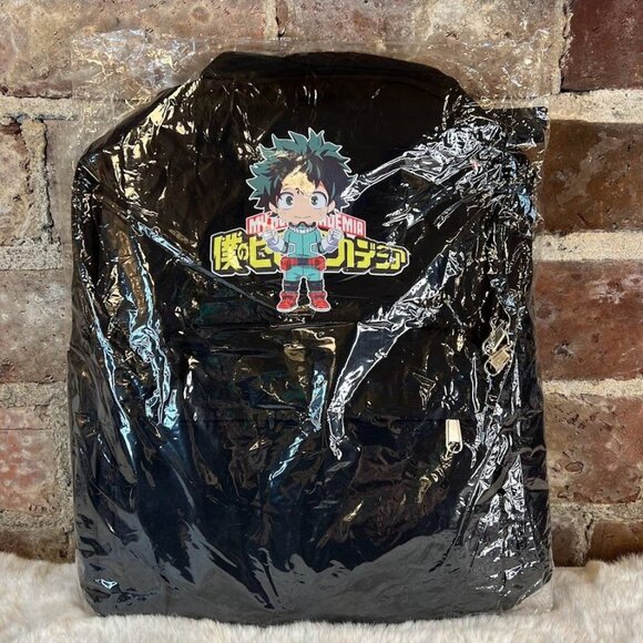 X Shouxiu Anime My Hero Academia Backpack Black Printed School Bags Daypack - Picture 1 of 6